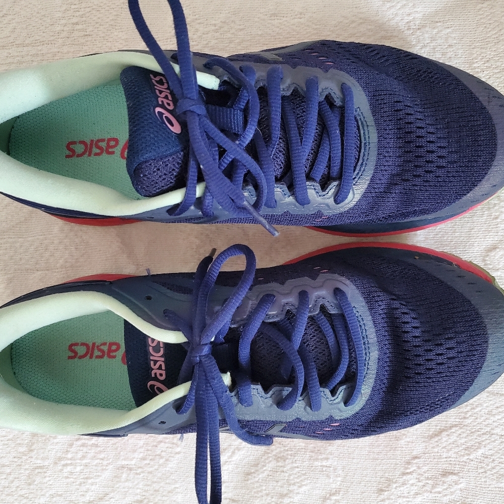 Asics Navy and Pink Sneakers